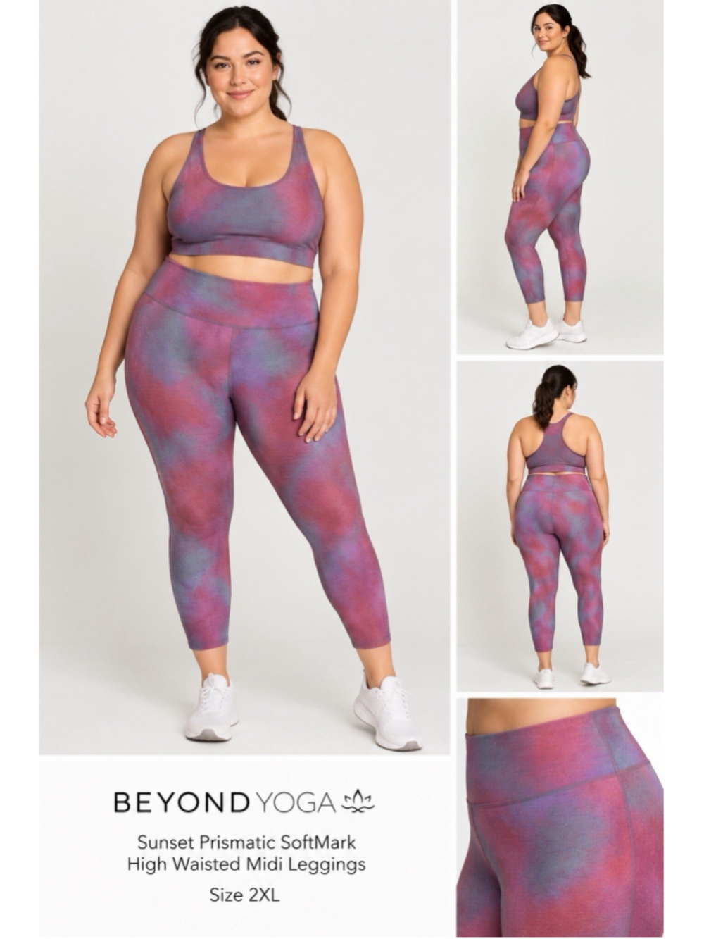 Beyond Yoga Sunset Prismatic Soft Mark Midi High Waist 2xl